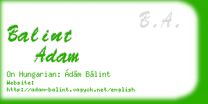 balint adam business card